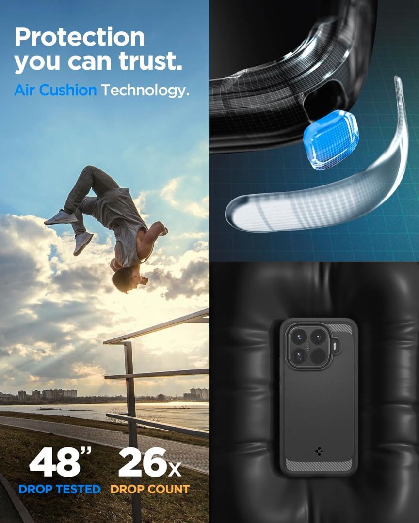 Spigen Rugged Armor case for Xiaomi 15T Pro Matte Black