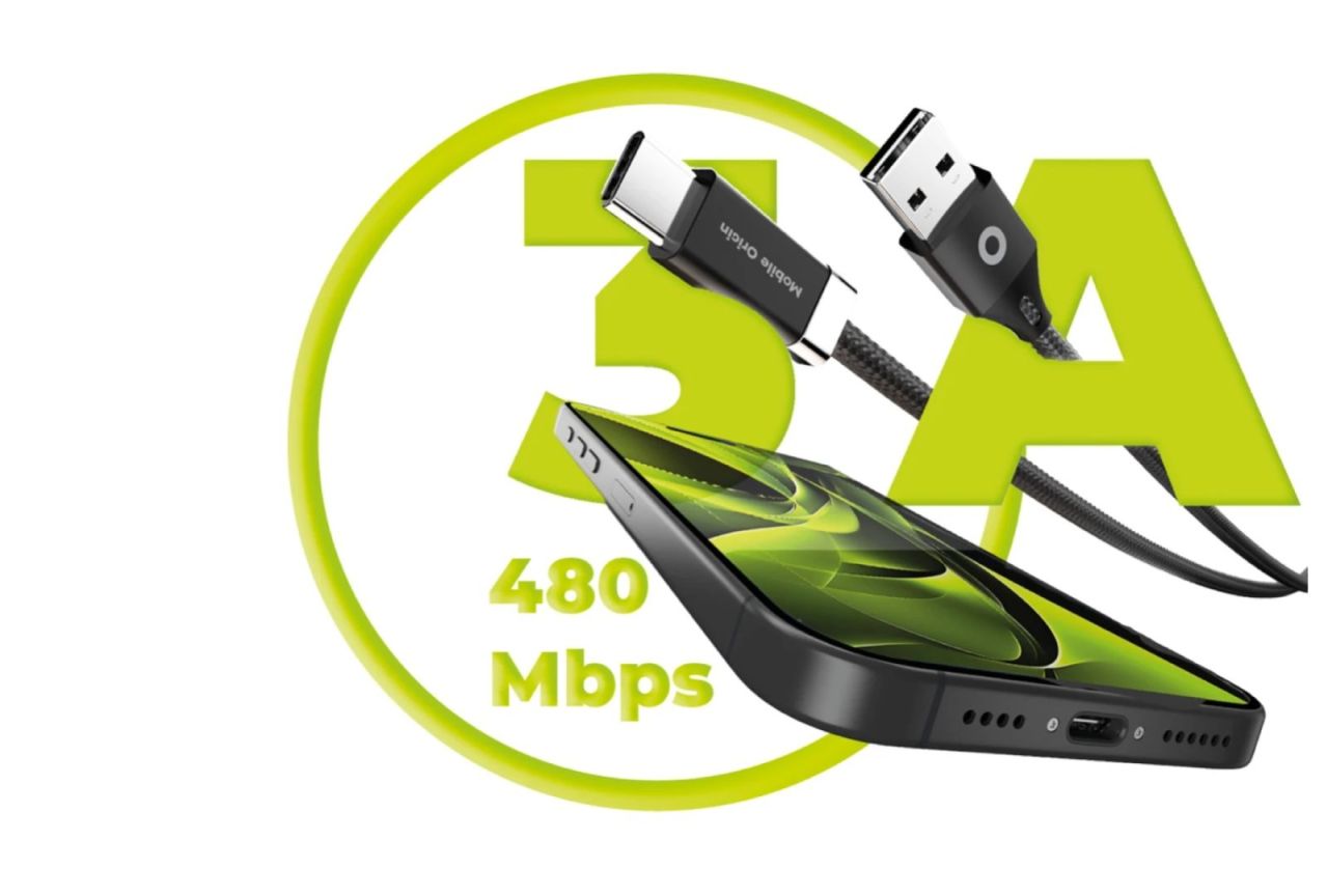 Mobile Origin 27W Magnetic StayCable USB-C to USB-A 1,5m Black