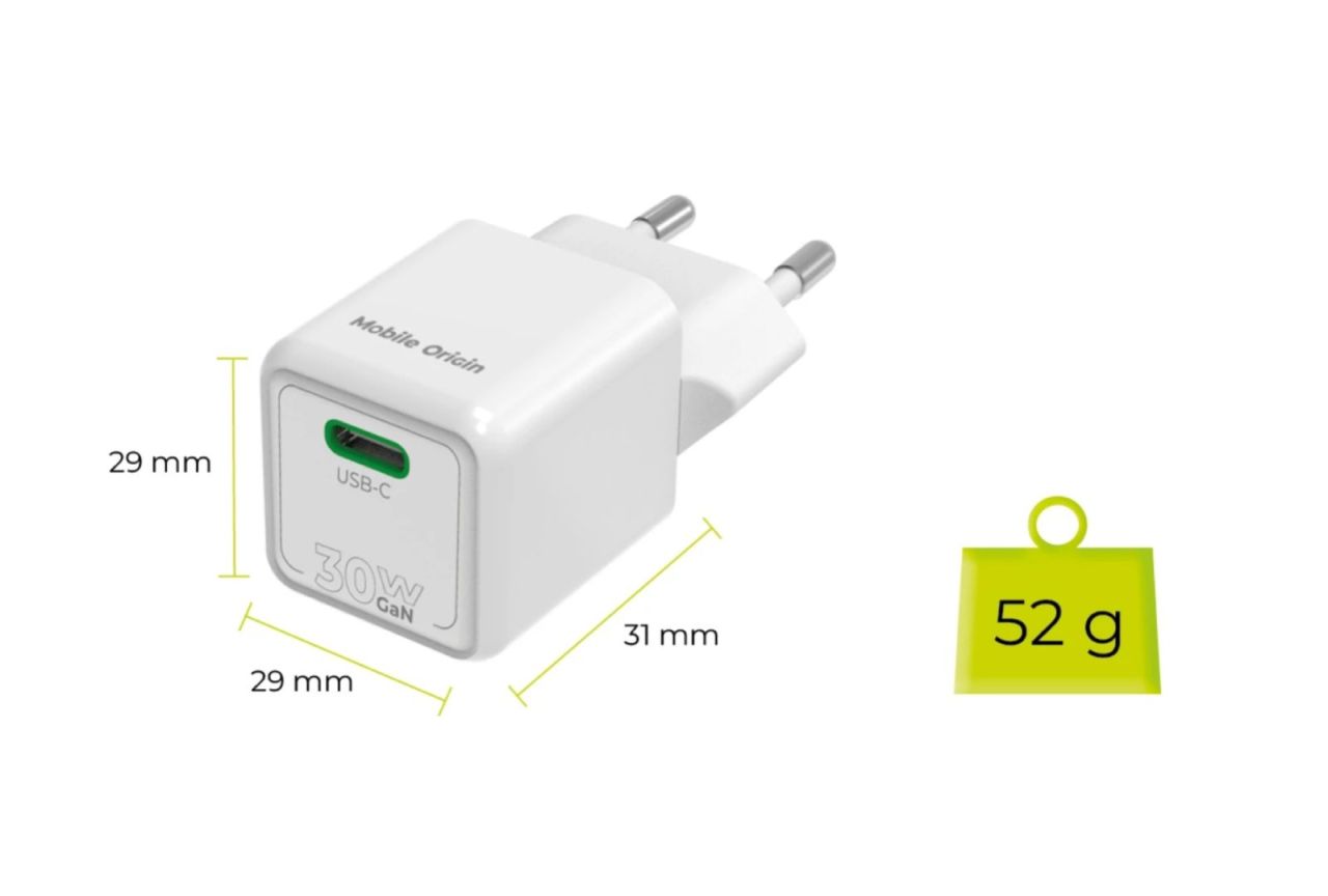 Mobile Origin 30W Mini Charger PW23 USB-C White