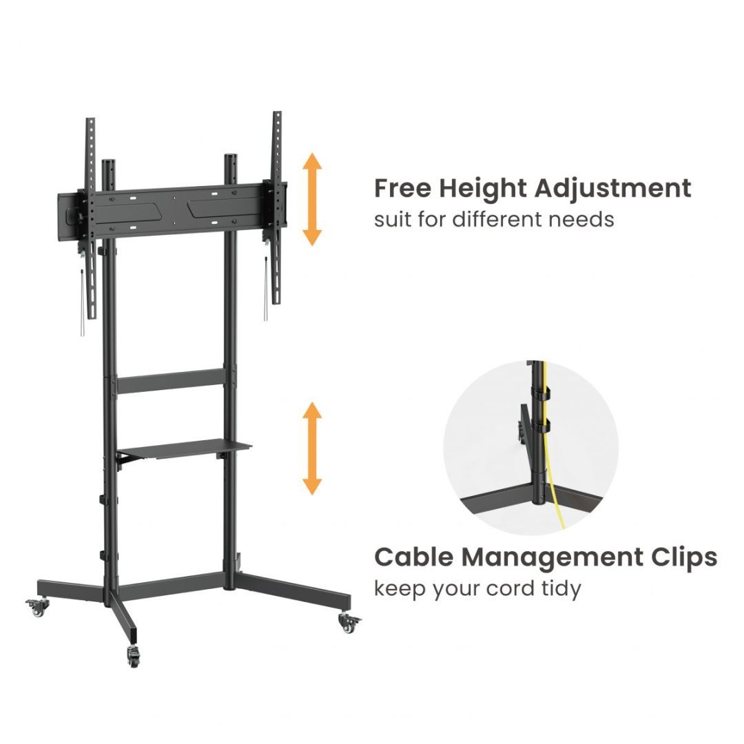 EQuip Economy TV Trolley 55"-100" Black EQuip Economy TV Trolley 55"-100" Black