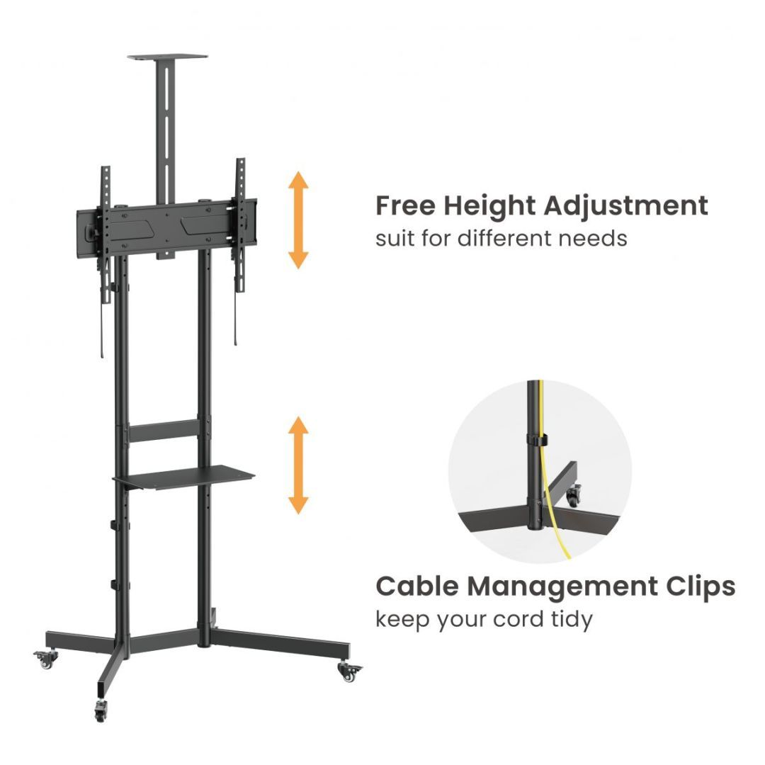 EQuip Economy TV Trolley 37"-70" Black EQuip Economy TV Trolley 37"-70" Black