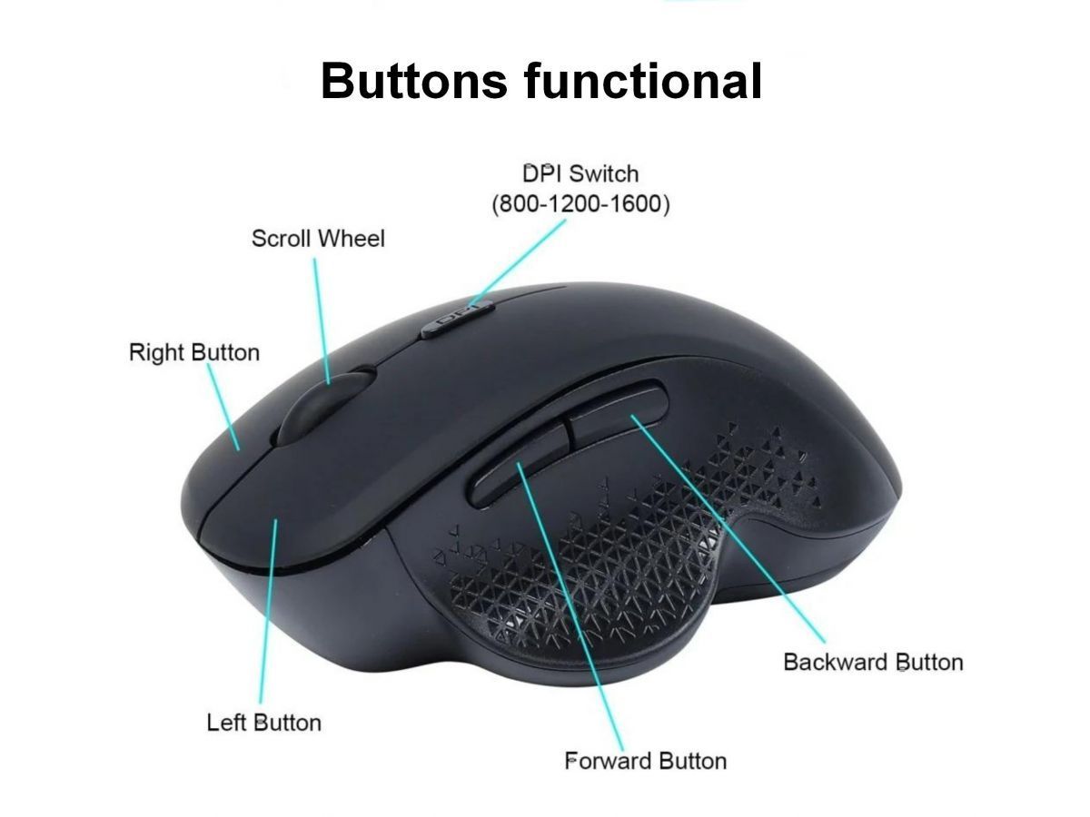 EQuip 6-Button Dual Mode Wireless Mouse Black EQuip 6-Button Dual Mode Wireless Mouse Black