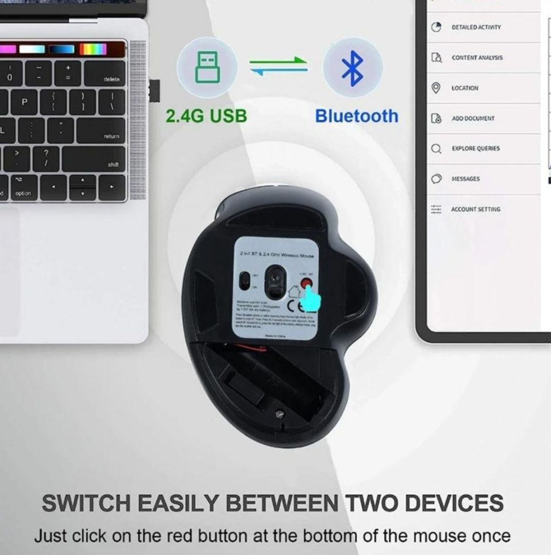 EQuip 6-Button Dual Mode Wireless Mouse Black EQuip 6-Button Dual Mode Wireless Mouse Black