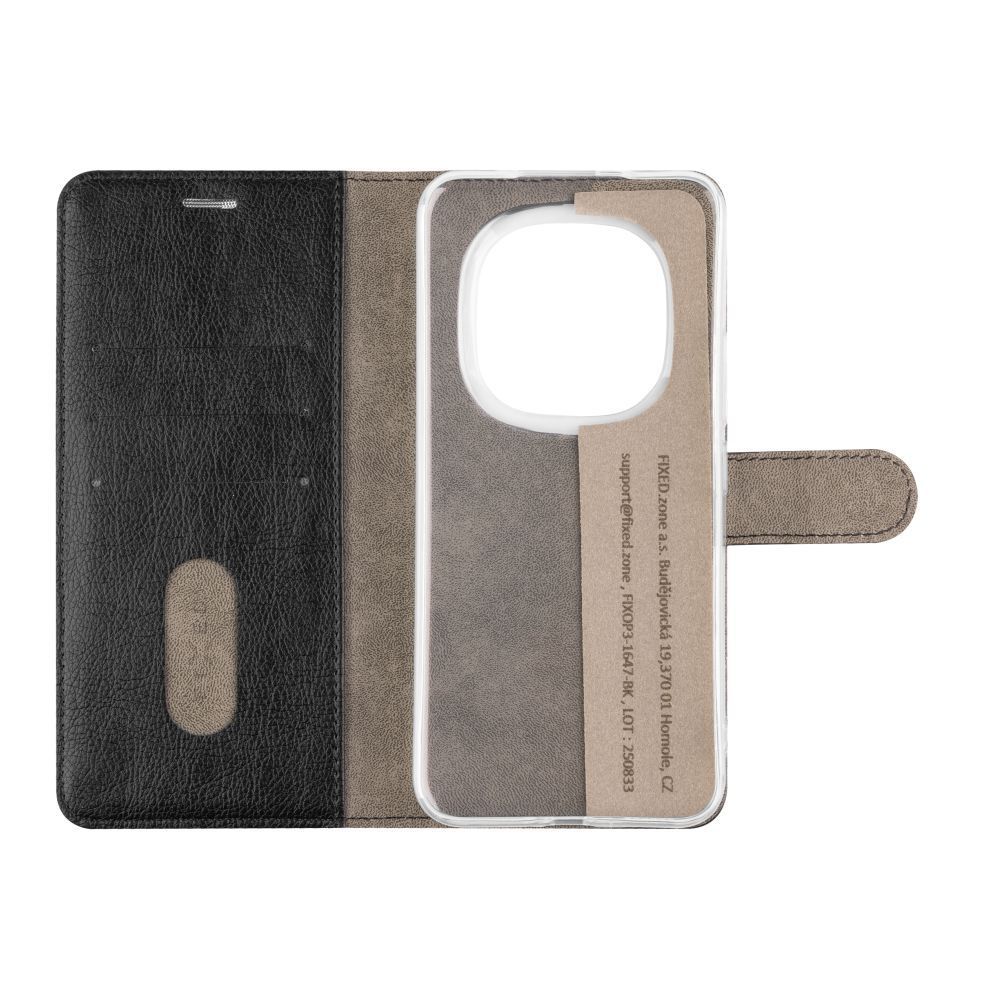 FIXED Opus oldalra nyíló telefontok Xiaomi Redmi Note 15 Pro+ 5G készülékhez, fekete