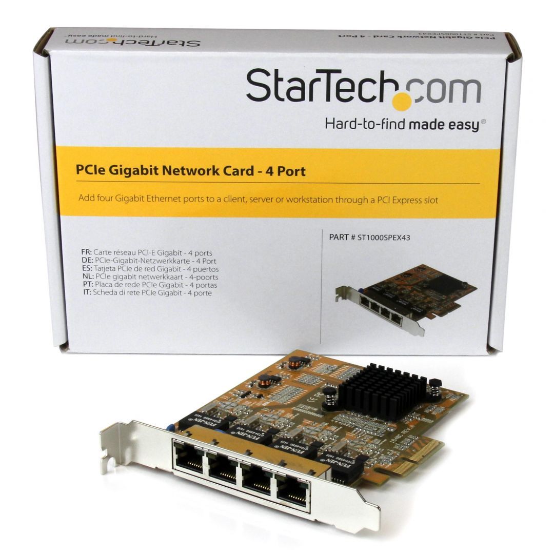 Startech 4-Port PCIe Gigabit Network Adapter Card Startech 4-Port PCIe Gigabit Network Adapter Card