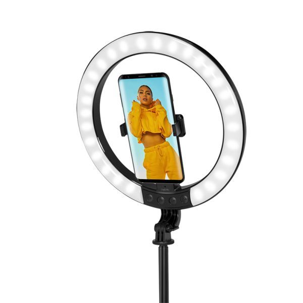Logilink Smartphone ring light with selfie stick tripod remote shutter Black Logilink Smartphone ring light with selfie stick tripod remote shutter Black