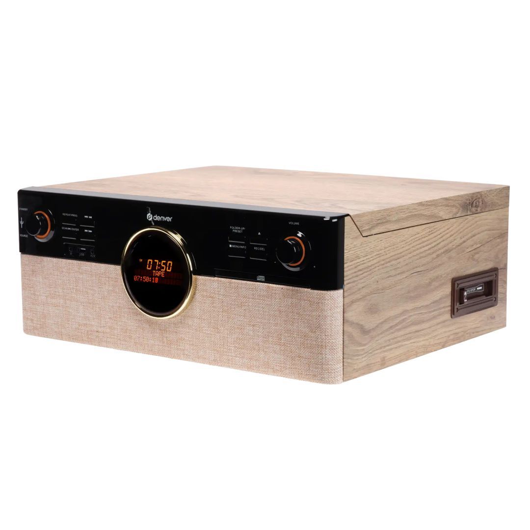 Denver MRD-180 Retro wooden music center with turntable Brown Denver MRD-180 Retro wooden music center with turntable Brown