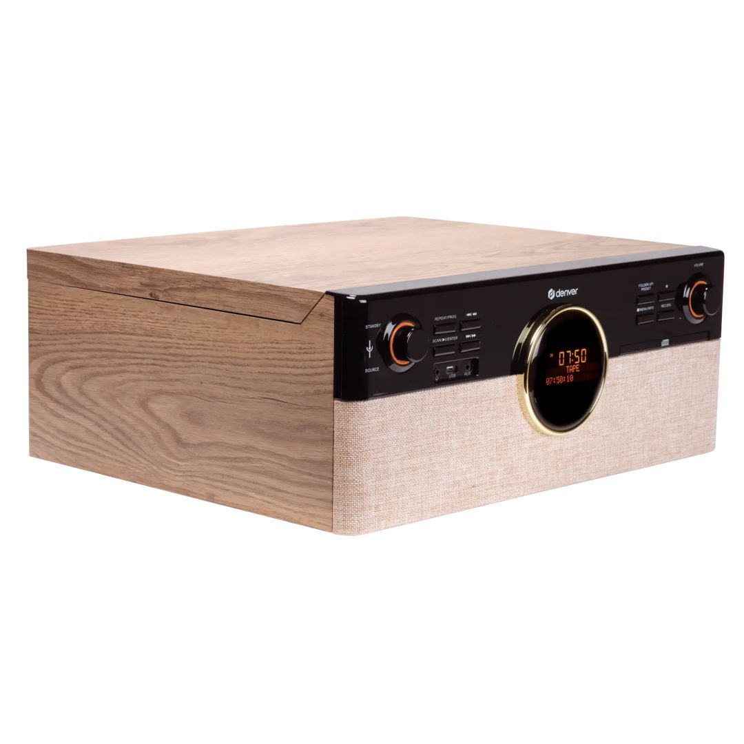 Denver MRD-180 Retro wooden music center with turntable Brown Denver MRD-180 Retro wooden music center with turntable Brown