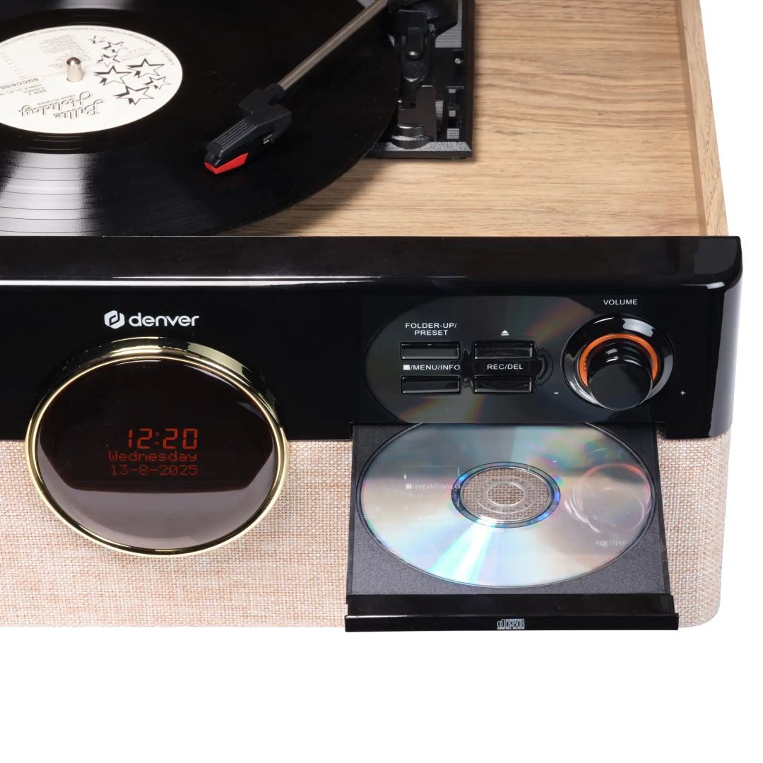 Denver MRD-180 Retro wooden music center with turntable Brown Denver MRD-180 Retro wooden music center with turntable Brown