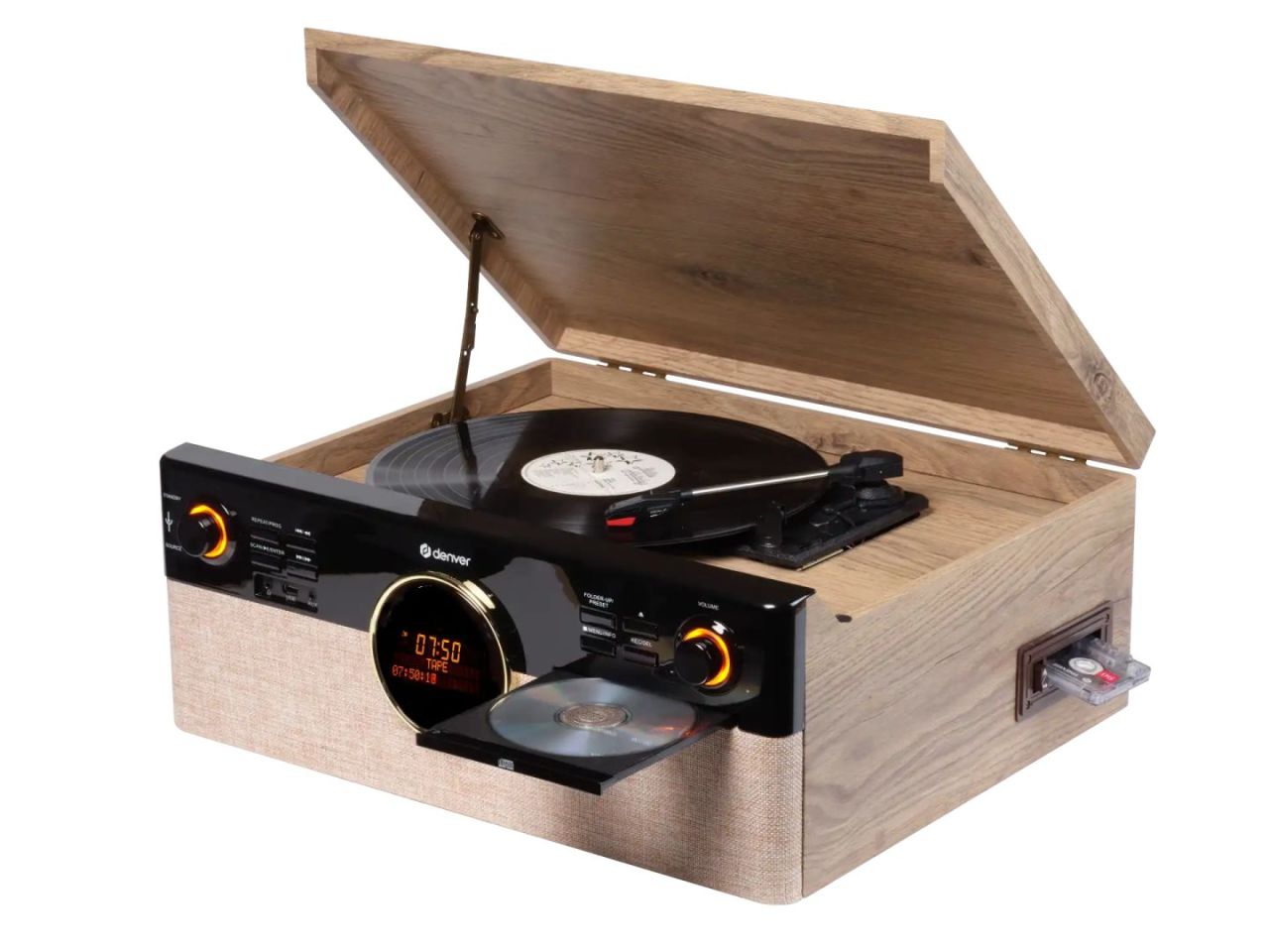 Denver MRD-180 Retro wooden music center with turntable Brown Denver MRD-180 Retro wooden music center with turntable Brown