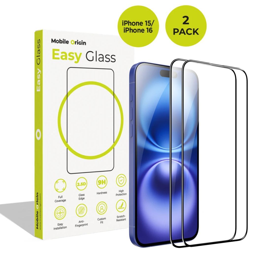 Mobile Origin EasyGlass for iPhone 15/iPhone 16 2 pack Mobile Origin EasyGlass for iPhone 15/iPhone 16 2 pack
