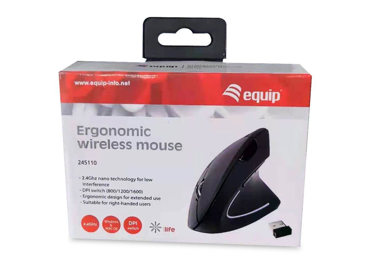 EQuip Ergonomic Wireless Mouse Black EQuip Ergonomic Wireless Mouse Black