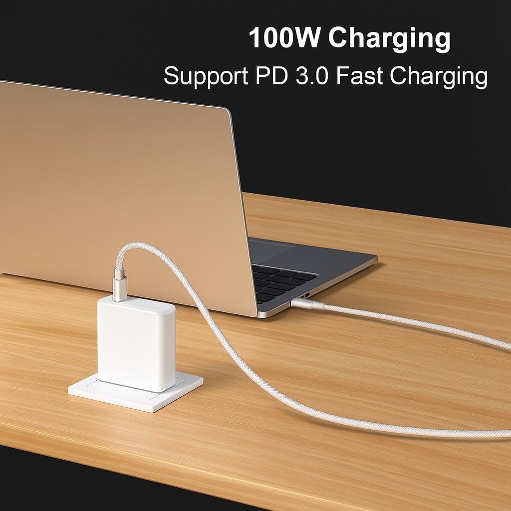 EQuip USB-C 3.2 Gen2 to USB-C 100W cable 1m White