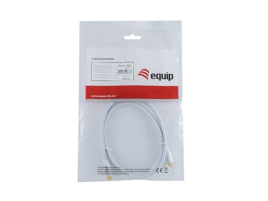 EQuip USB-C 3.2 Gen2 to USB-C 100W cable 1m White