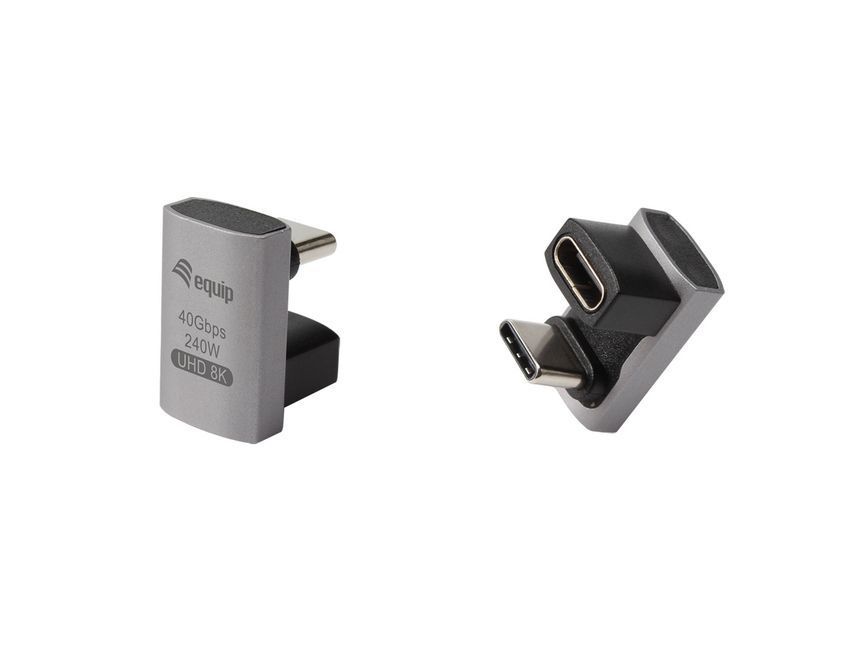 EQuip USB4 USB-C to USB-C U Plug Adapter 180° (2-pack)