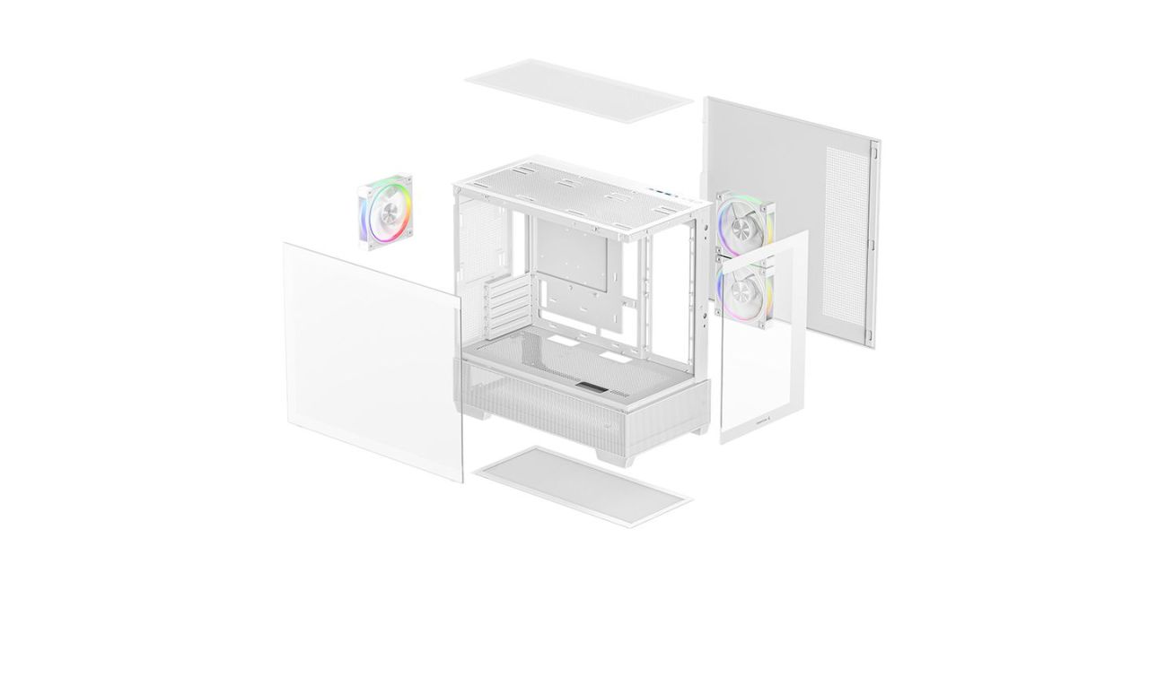 DeepCool CG380 3F WH Tempered Glass White