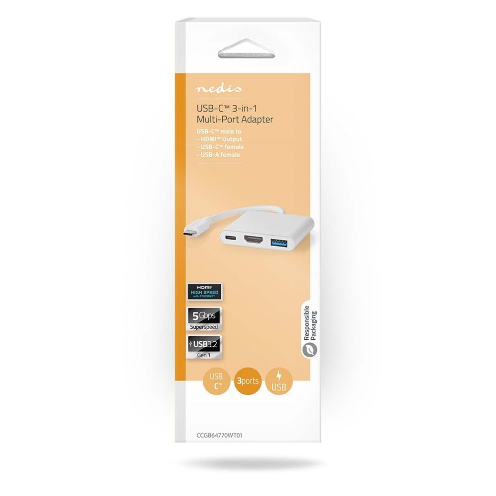 Nedis CCGB64770WT01 USB Multi-Port Adapter White Nedis CCGB64770WT01 USB Multi-Port Adapter White