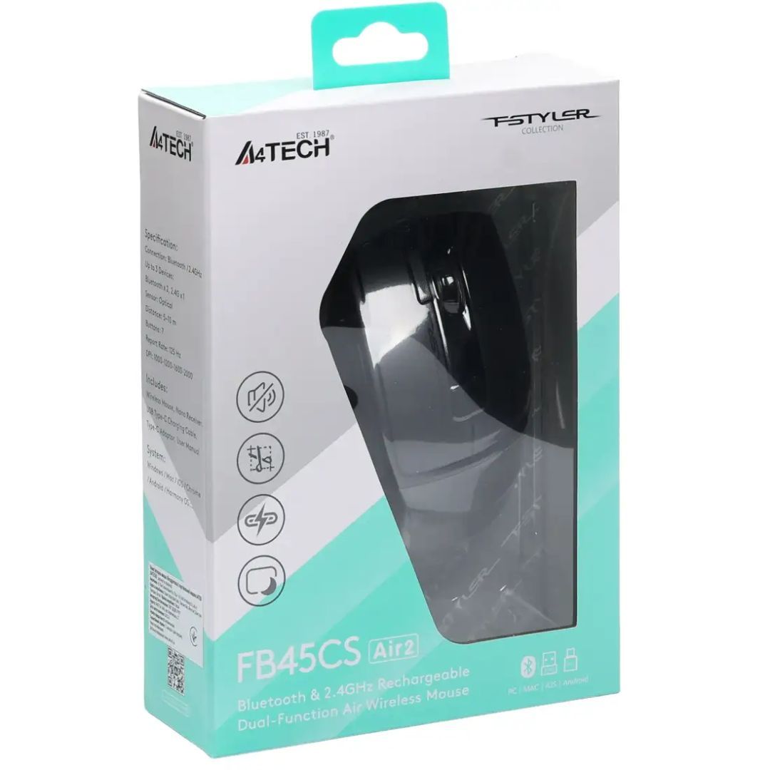 A4-Tech Fstyler FB45CS Air2 Wireless Mouse Stone Grey