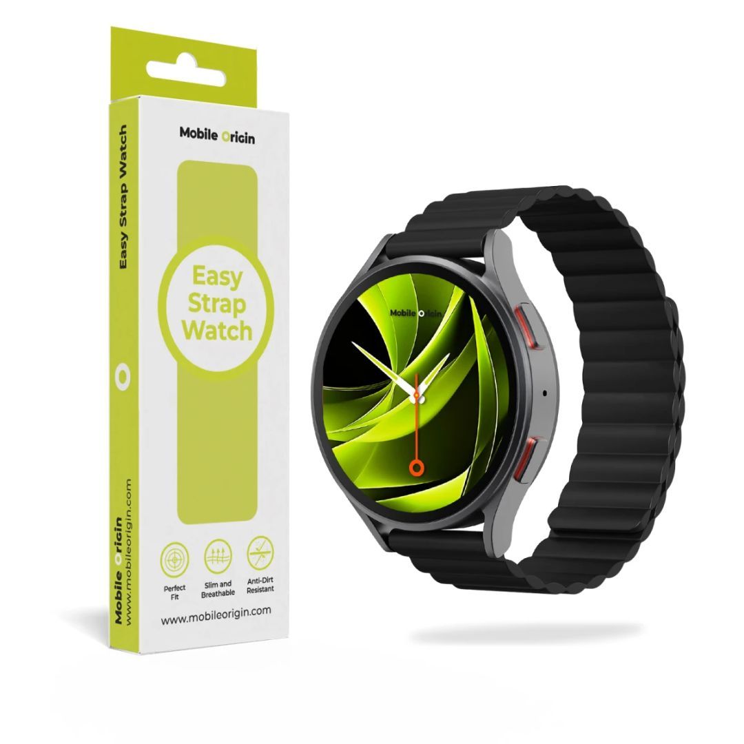 Mobile Origin Easy Strap Magnetic for Watch 20mm Black/Yellow
