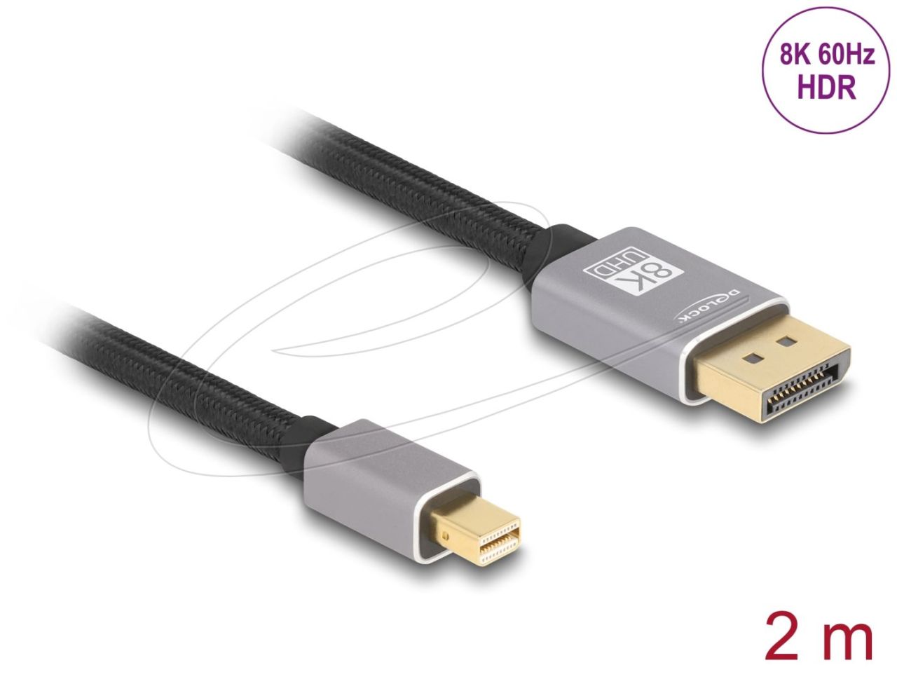 DeLock Mini DisplayPort to DisplayPort 8K cable 2m Grey