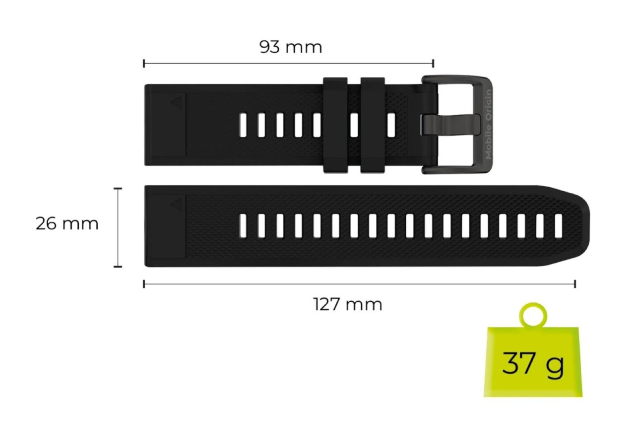 Mobile Origin Easy Strap ES1 Quick Fit for Garmin 26mm Black Mobile Origin Easy Strap ES1 Quick Fit for Garmin 26mm Black
