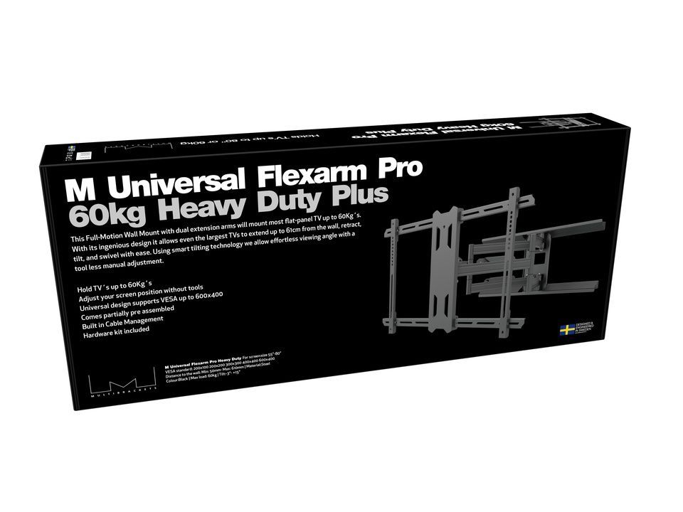Multibrackets M Universal Flexarm Pro 60 kg Heavy Duty 55"-85" Black