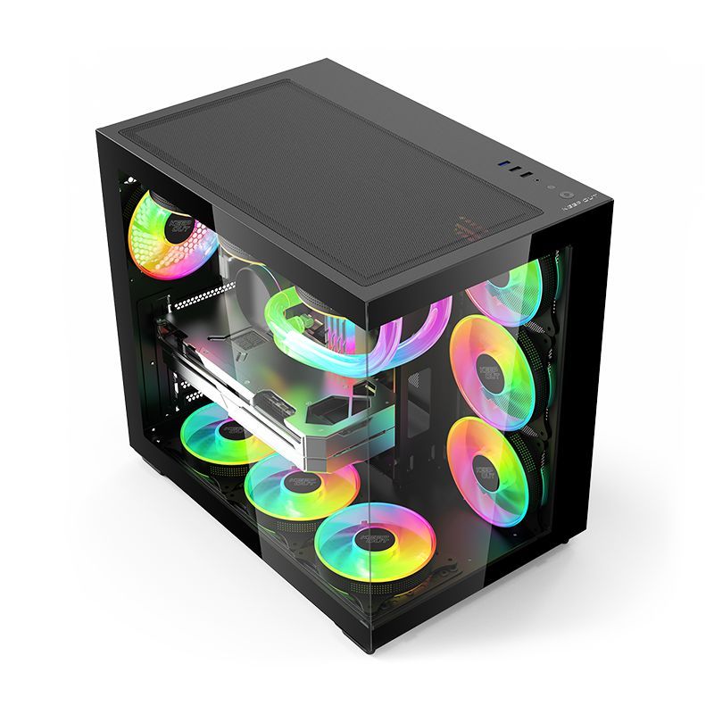 Keep Out XC-800 PRO RGB Tempered Glass Black