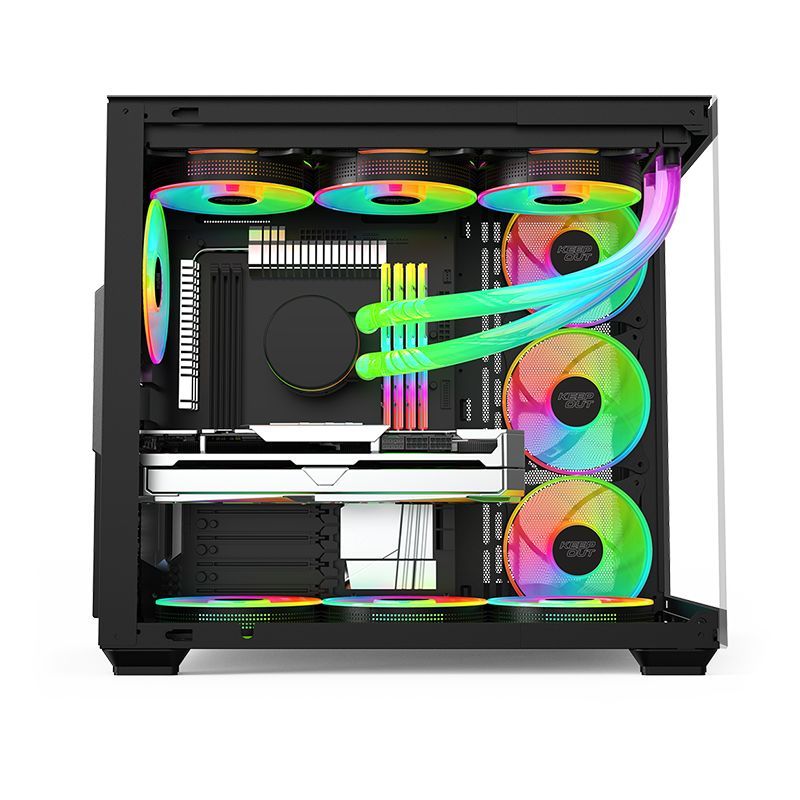 Keep Out XC-800 PRO RGB Tempered Glass Black