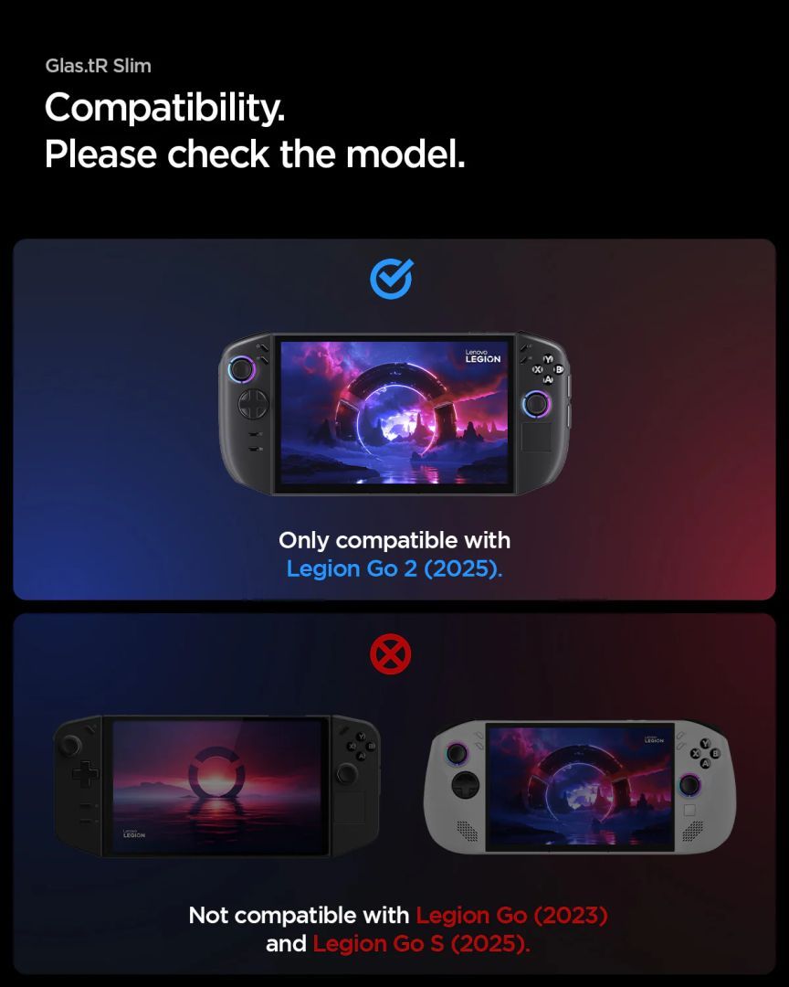 Spigen Glass tR Slim Screen Protector for Lenovo Legion Go2 2Pack