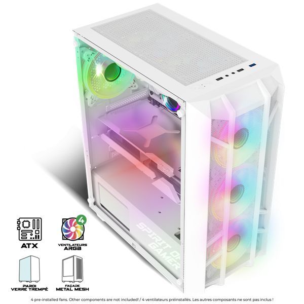 Spirit Of Gamer Rebel NX Tempered Glass White