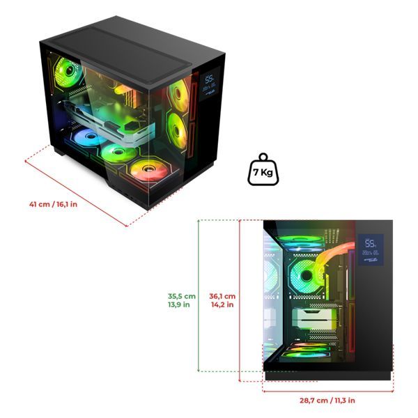 Spirit Of Gamer Viper CRX Tempered Glass Black