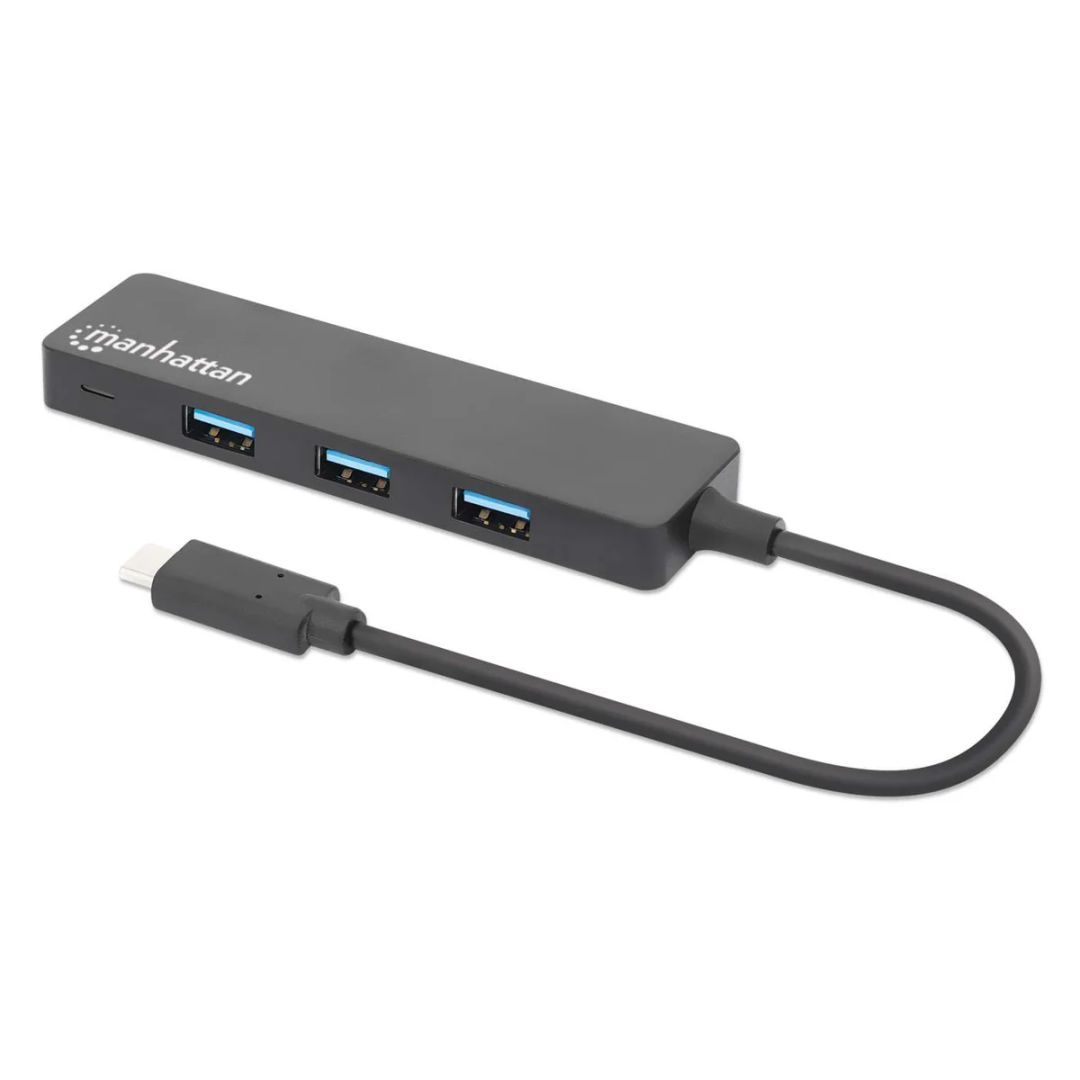 Manhattan 4-portos USB3.2 HUB Black