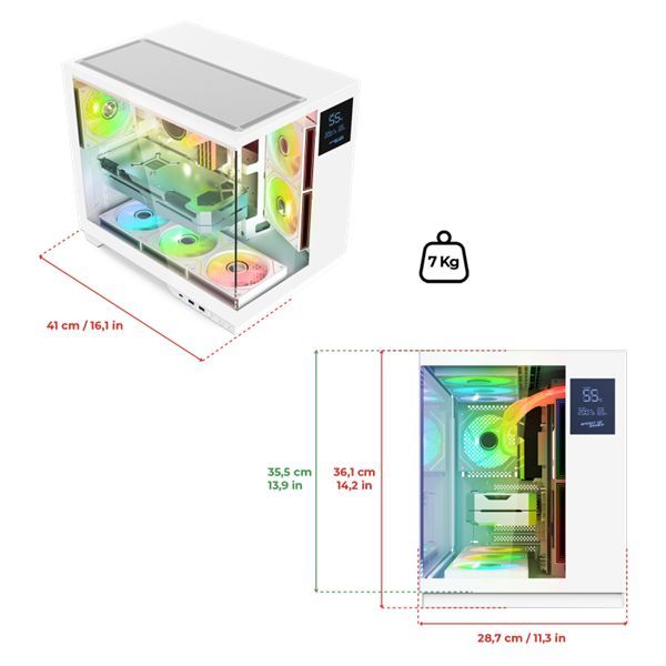 Spirit Of Gamer Viper CRX Tempered Glass White