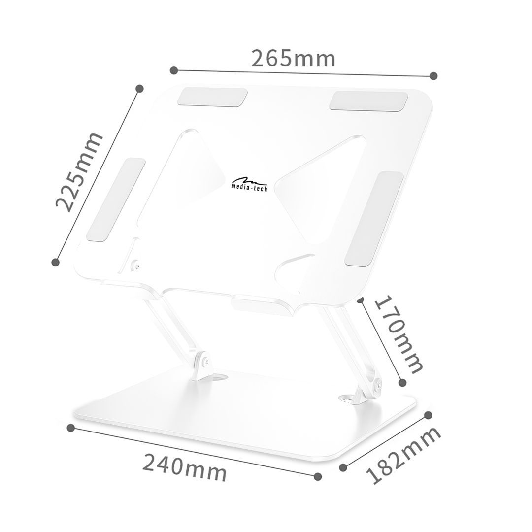 Media-Tech MT2661W Állítható ergonomikus laptopállvány White
