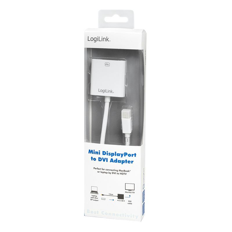 Logilink Mini DisplayPort to DVI-I Adapter 0,1m White
