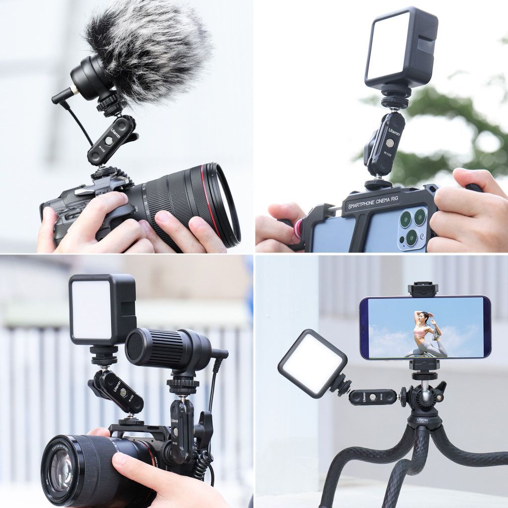 Ulanzi R102 kétfejű bilincs, mindkét oldalon 1/4-es csavarral