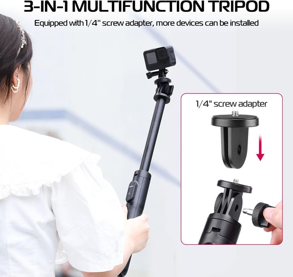 Ulanzi SK-03 szelfie állvány, monopod, bluetooth adapter, 30-160cm magasság