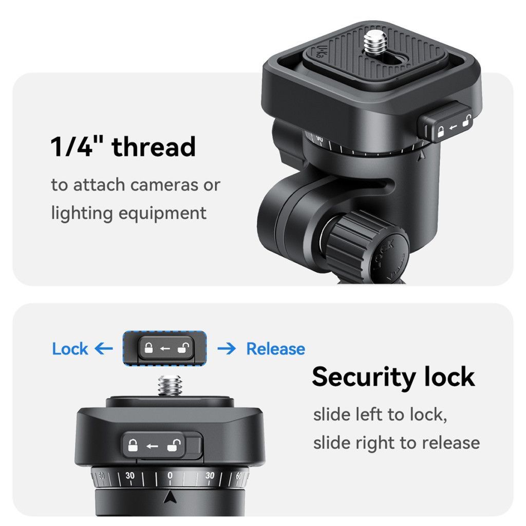 Ulanzi TH02 Uka fordított gömbfej, lámpaállványhoz