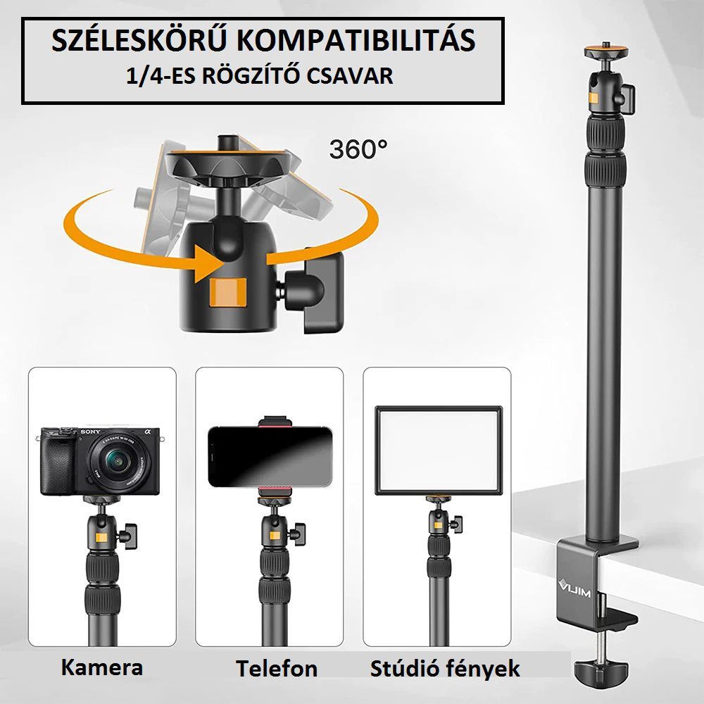 Ulanzi Vijim LS01 multifunkciós, állítható asztali állvány rendszer, gömbfejjel