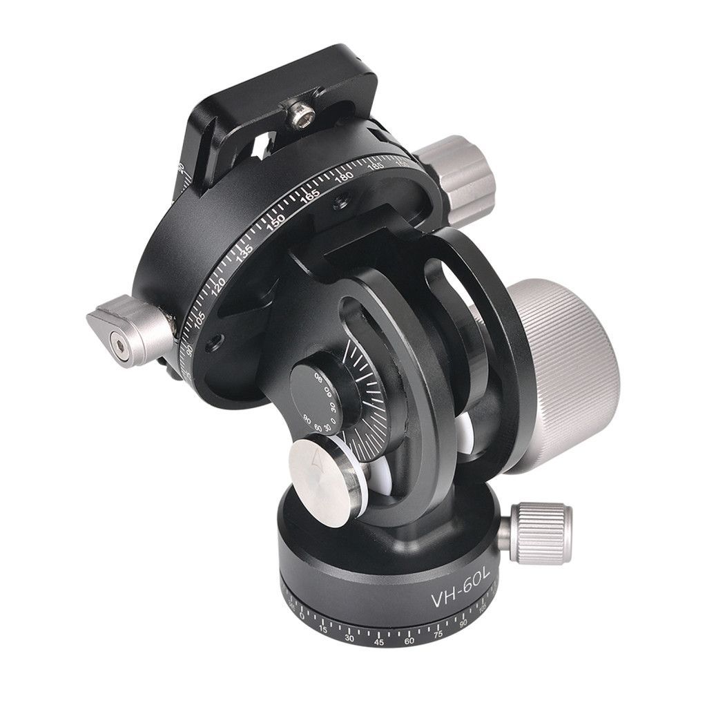 K&F Concept VH-60L dupla panoráma állvány fej, 10kg teherbírás, arca swiss, vízszintjelző