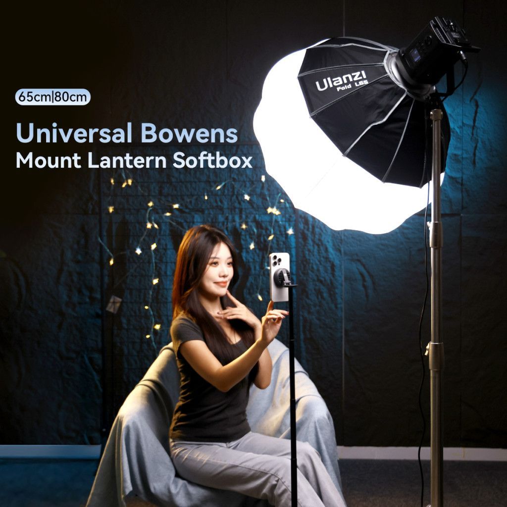 Ulanzi 65cm-es nyitható gömb softbox, lantern, Bowens csatlakozás, hordtáskával
