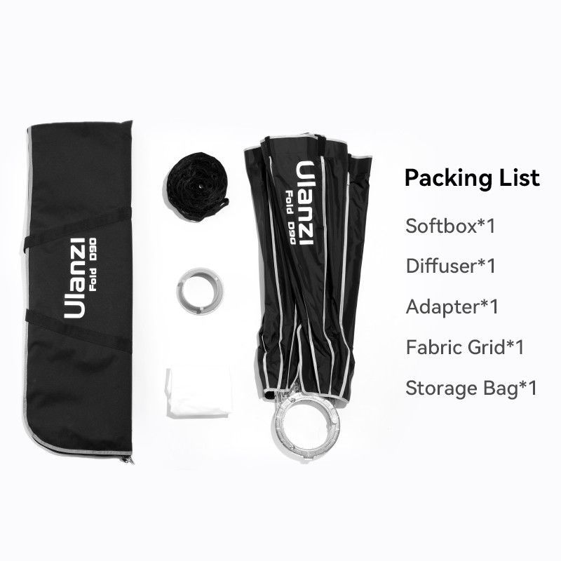 Ulanzi D90 90cm-es nyitható parabola méhsejtráccsal, Bowens csatlakozás Ulanzi D90 90cm-es nyitható parabola méhsejtráccsal, Bowens csatlakozás