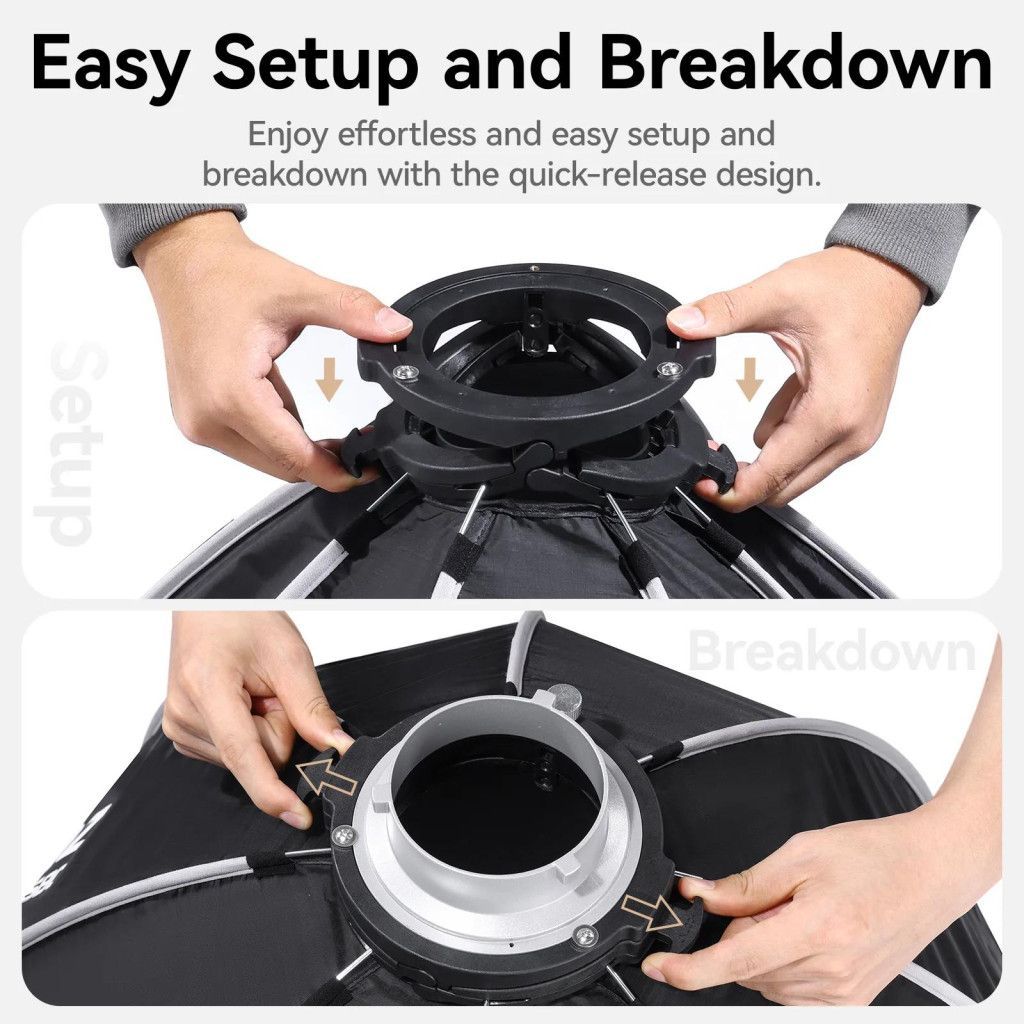 Ulanzi DS60 60cm-es nyitható octobox méhsejtráccsal, Bowens csatlakozás Ulanzi DS60 60cm-es nyitható octobox méhsejtráccsal, Bowens csatlakozás