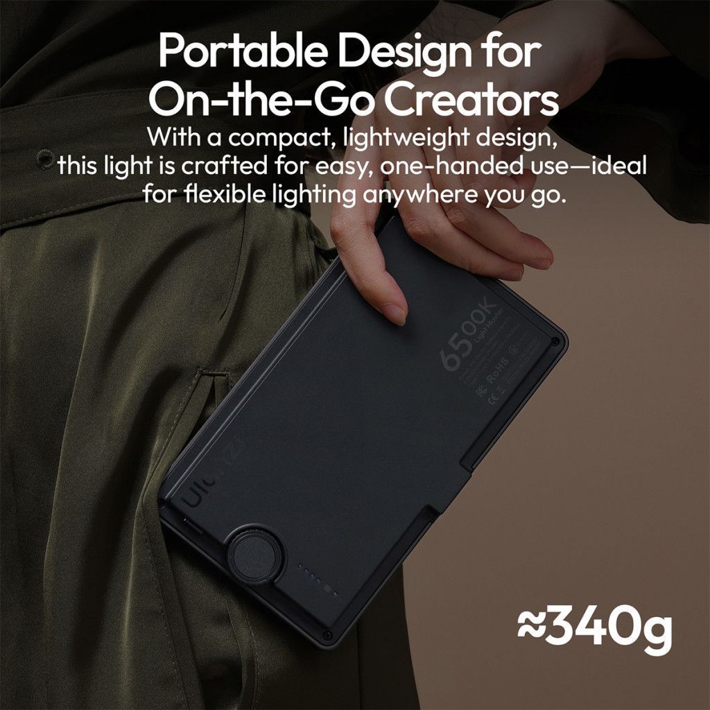Ulanzi K6500 Led lámpa, 10W, 8000mAh, 2900K-6500K, Bluetooth-vezérlés, mágneses