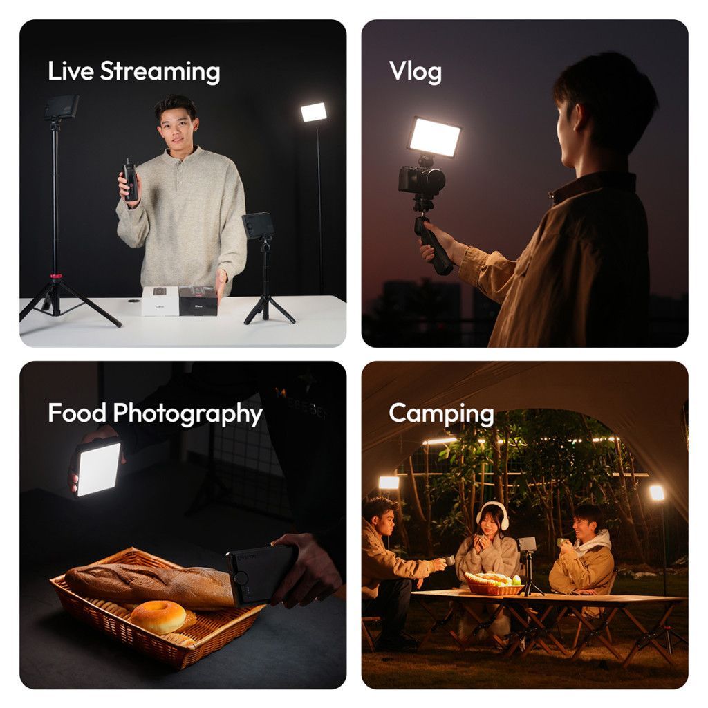 Ulanzi K6500 Led lámpa, 10W, 8000mAh, 2900K-6500K, Bluetooth-vezérlés, mágneses