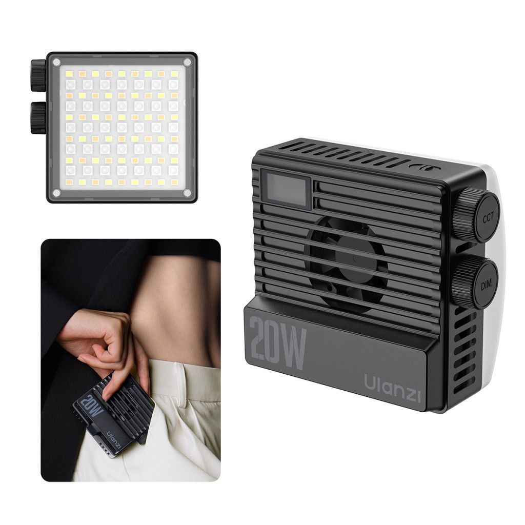 Ulanzi LE20 20W RGB fotó videó LED lámpa, 3200lux, CRI95, ventillátoros hűtés Ulanzi LE20 20W RGB fotó videó LED lámpa, 3200lux, CRI95, ventillátoros hűtés