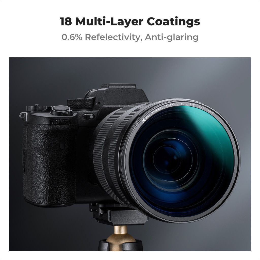 K&F Concept C Series CPL mágneses cirkuláris polár szűrő, mágneses adapterrel, 77 mm