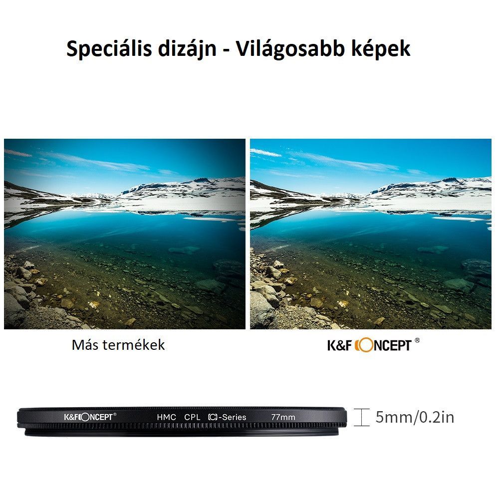 K&F Concept Classic Series CPL cirkuláris polár szűrő, 82 mm