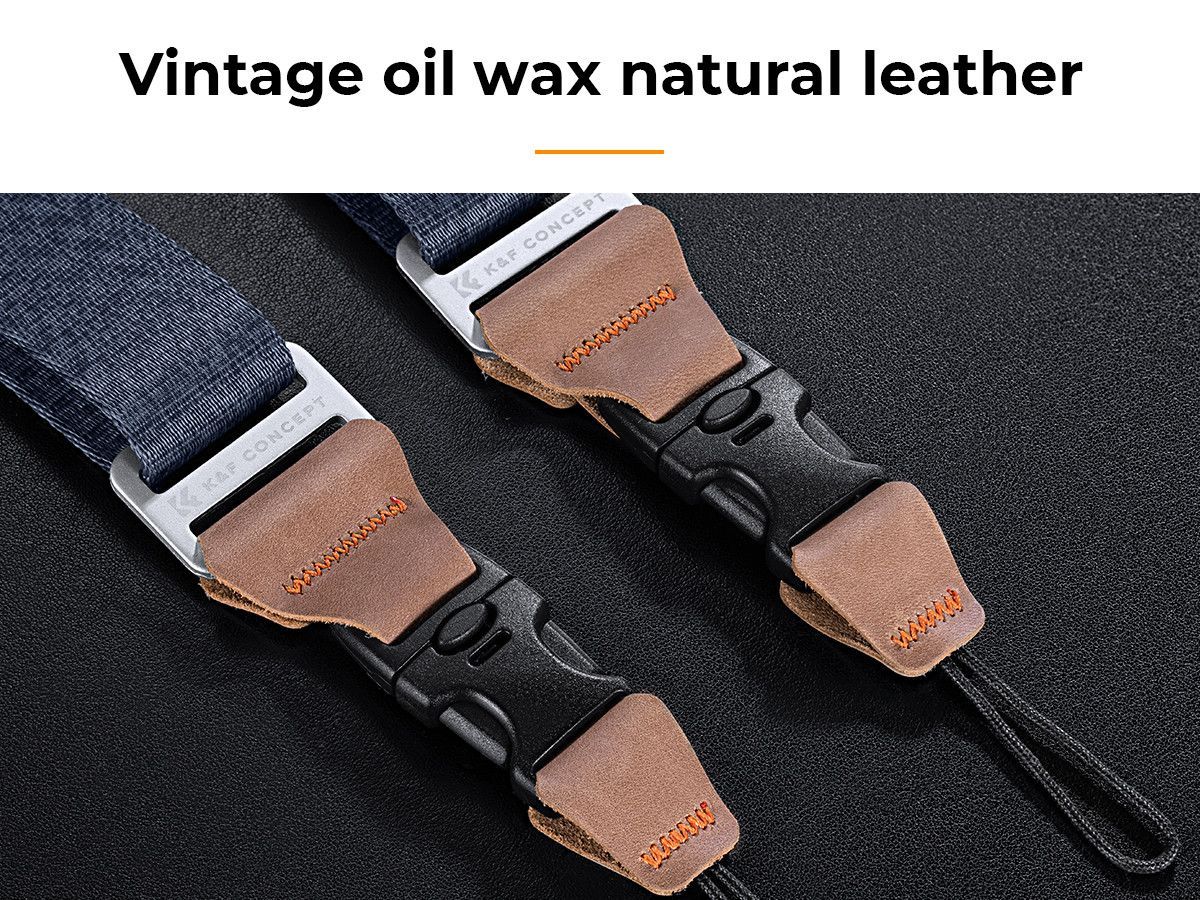 K&F Concept lapos nyakpánt gyorskioldó csattal, 3,2cm x 100-160cm, kék