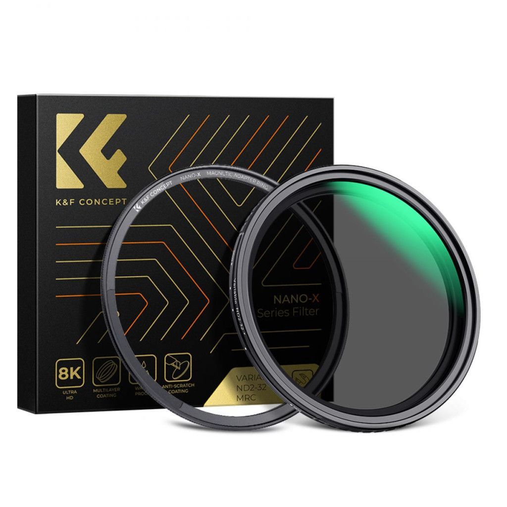 K&F Concept mágneses adapter + NANO-X vario ND2-32, lepergető, karcálló, + tok, 67mm